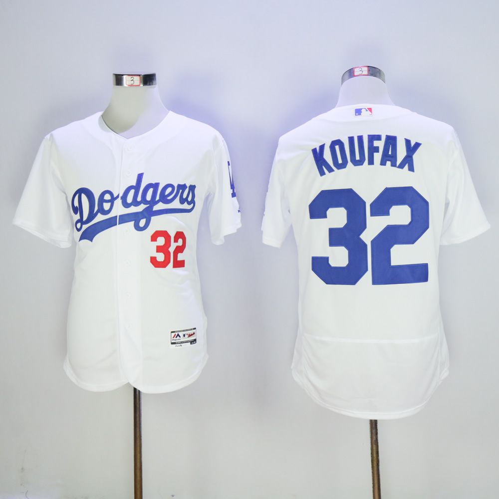 Men Los Angeles Dodgers #32 Koufax White Throwback MLB Jerseys->los angeles dodgers->MLB Jersey